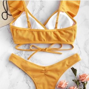 Zaful Swim Nwt Mustard Yellow Bikini Top Poshmark